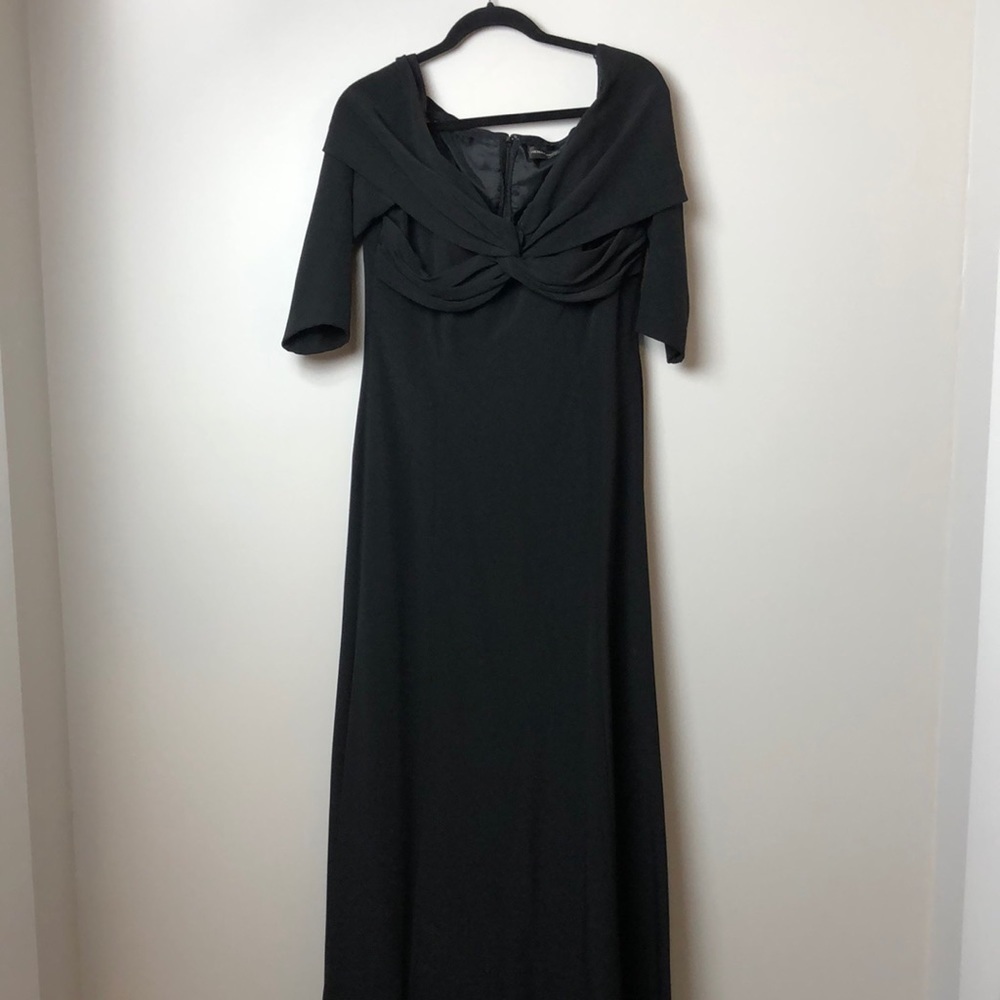Rena Lange off shoulder silk gown